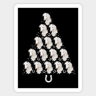 White Horses Christmas Tree Magnet